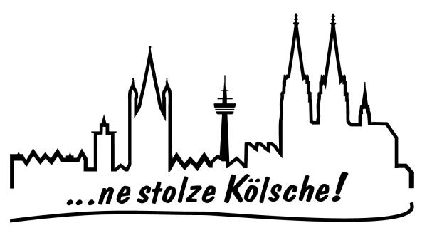 Auto-Aufkleber Kölner Skyline mit Spruch "ne stolze Kölsche!"