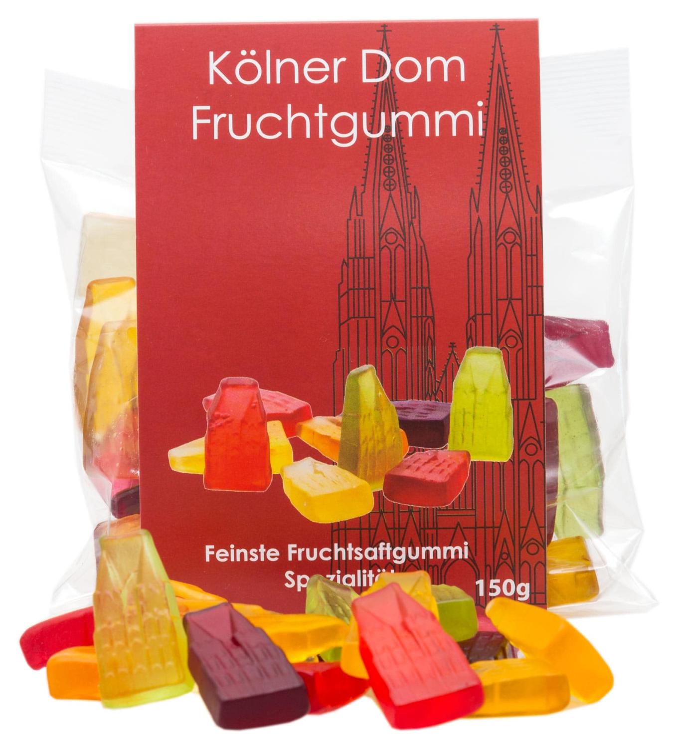 Fruchtgummi n Form des Kölner Doms im Tütchen